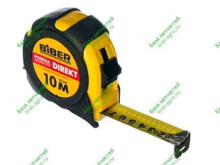 Рулетка 10м (в обрезиненном корпусе) (Biber) 40095