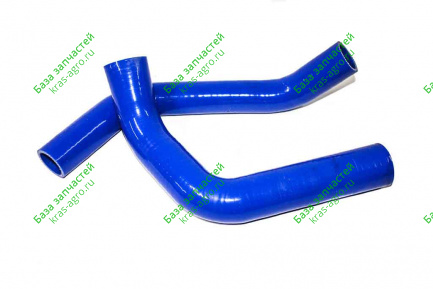 Патрубки радиатора для а/м Газ 53,3307 (комплект 2шт) синий силикон MEGAPOWER 53-1303025/130-17-019