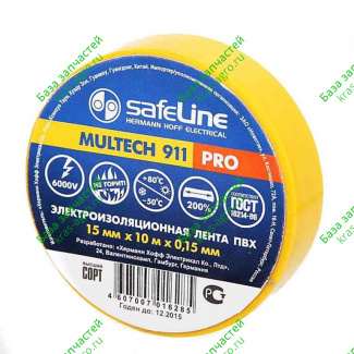 Изолента Safeline 15/20 желтая 